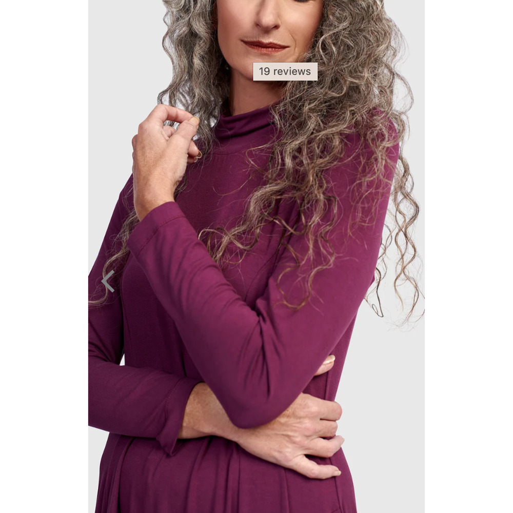 Alembika NWT Essential Turtleneck Cocoon Dress, Sangria Size 7 (18-20) - Picture 4 of 5